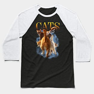 Cats Balls Vintage Baseball T-Shirt